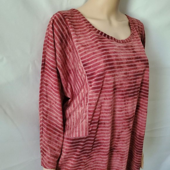 Lane Bryant Vintage Rose Tie-Back Stripe Dolman-Sleeve Blouse Plus Size 18/20 - Picture 8 of 16